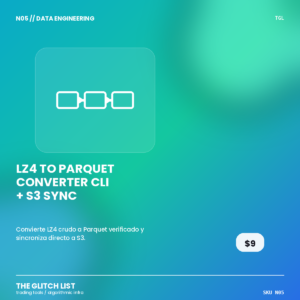 LZ4 to Parquet Converter CLI + S3 Sync