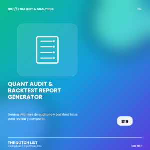 Quant Audit & Backtest Report Generator